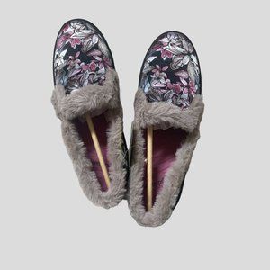 Baretraps Becky Womens Fuzzy Slippers Size 8W Dark Mauve Multicolored NIB
